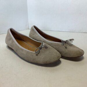 Katharine Page Suede Ballet Flats Shoes Tan Sz 38.5 Made Portugal